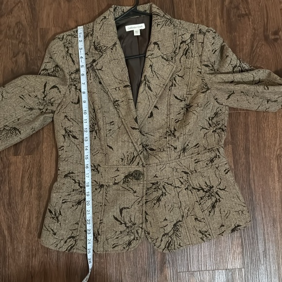 Women’s Coldwater Creek Brown Patterned Riding Jacket. Size 12 - Picture 6 of 7